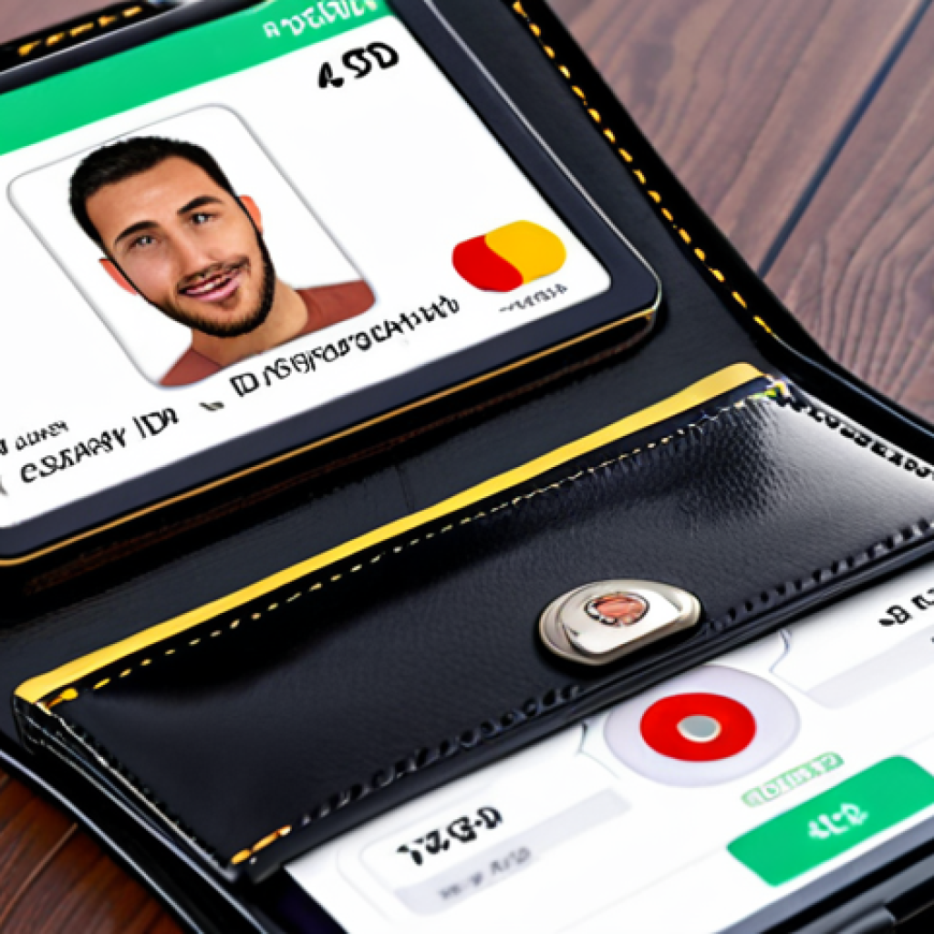 **A digital wallet containing a secure, cryptographically protected ID.** (Focus: Visual representation of a DID wallet and its security features.)
