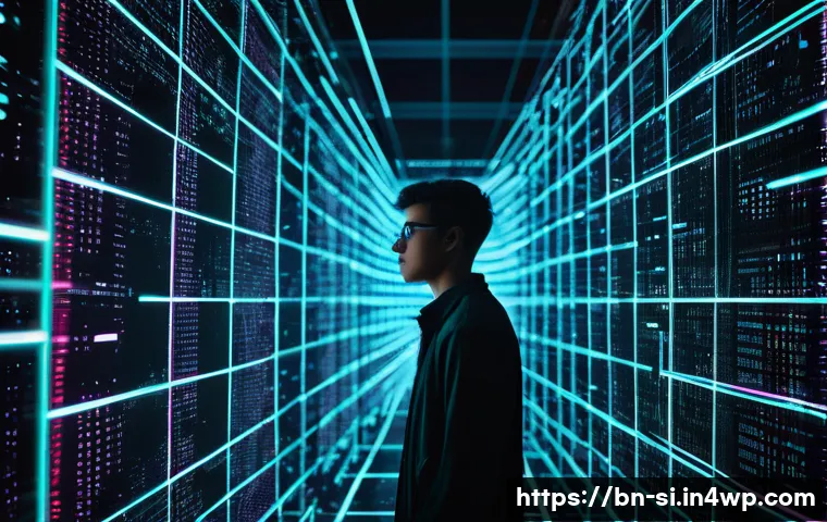 DID 기술의 미래 전망 - "A young adult, late 20s, with a determined and confident expression, stands at the threshold betwee...