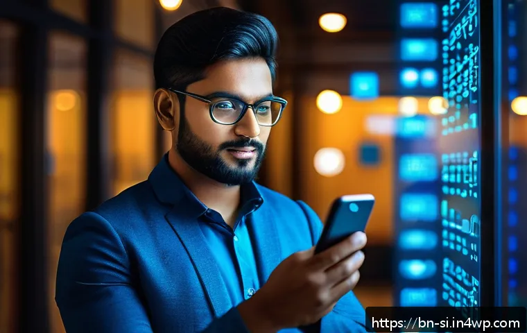 DID의 혁신적인 사례 연구 - A professional Bengali man using a smartphone to securely update his decentralized digital identity ...