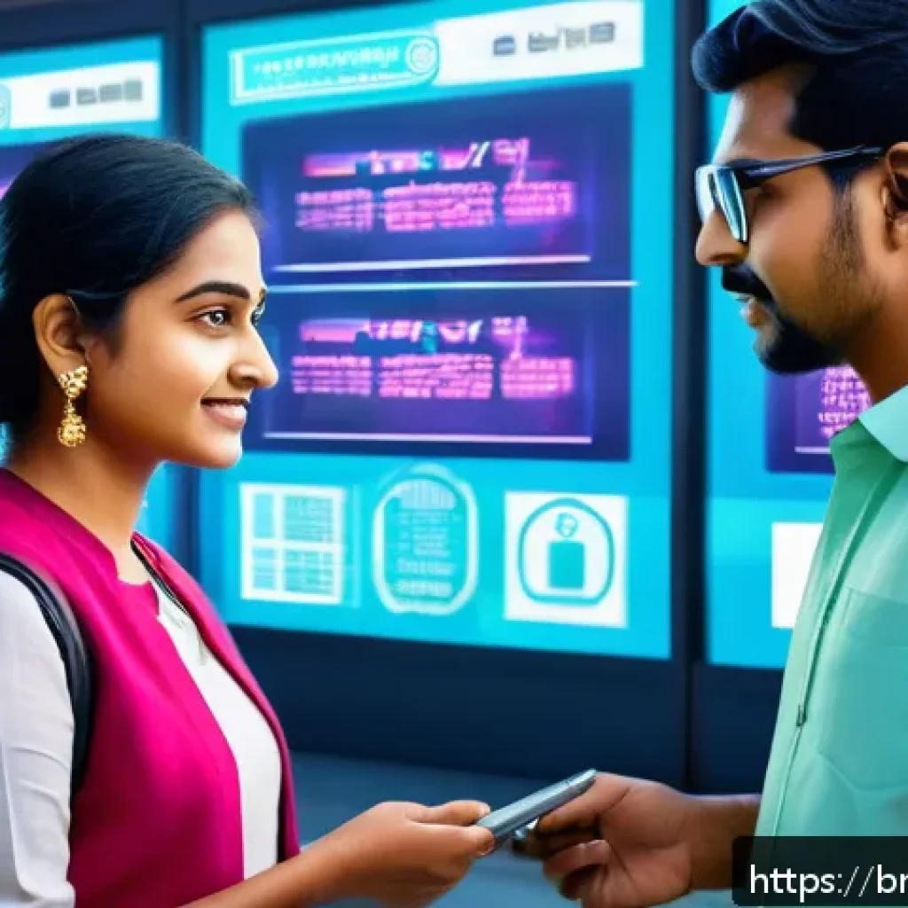 DID와 전자상거래에서의 활용 가능성 - A futuristic digital marketplace scene featuring diverse Bengali users managing their decentralized ...